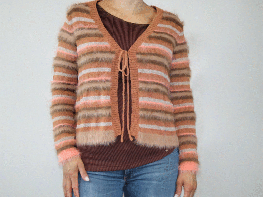 Chaqueta de punto efecto pelo