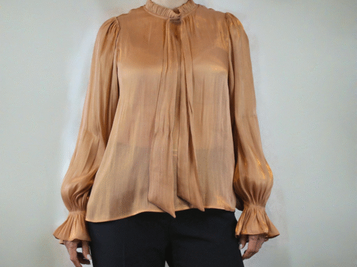Blusa satinada de manga larga