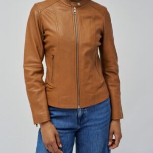 Chaqueta de cuero entallada