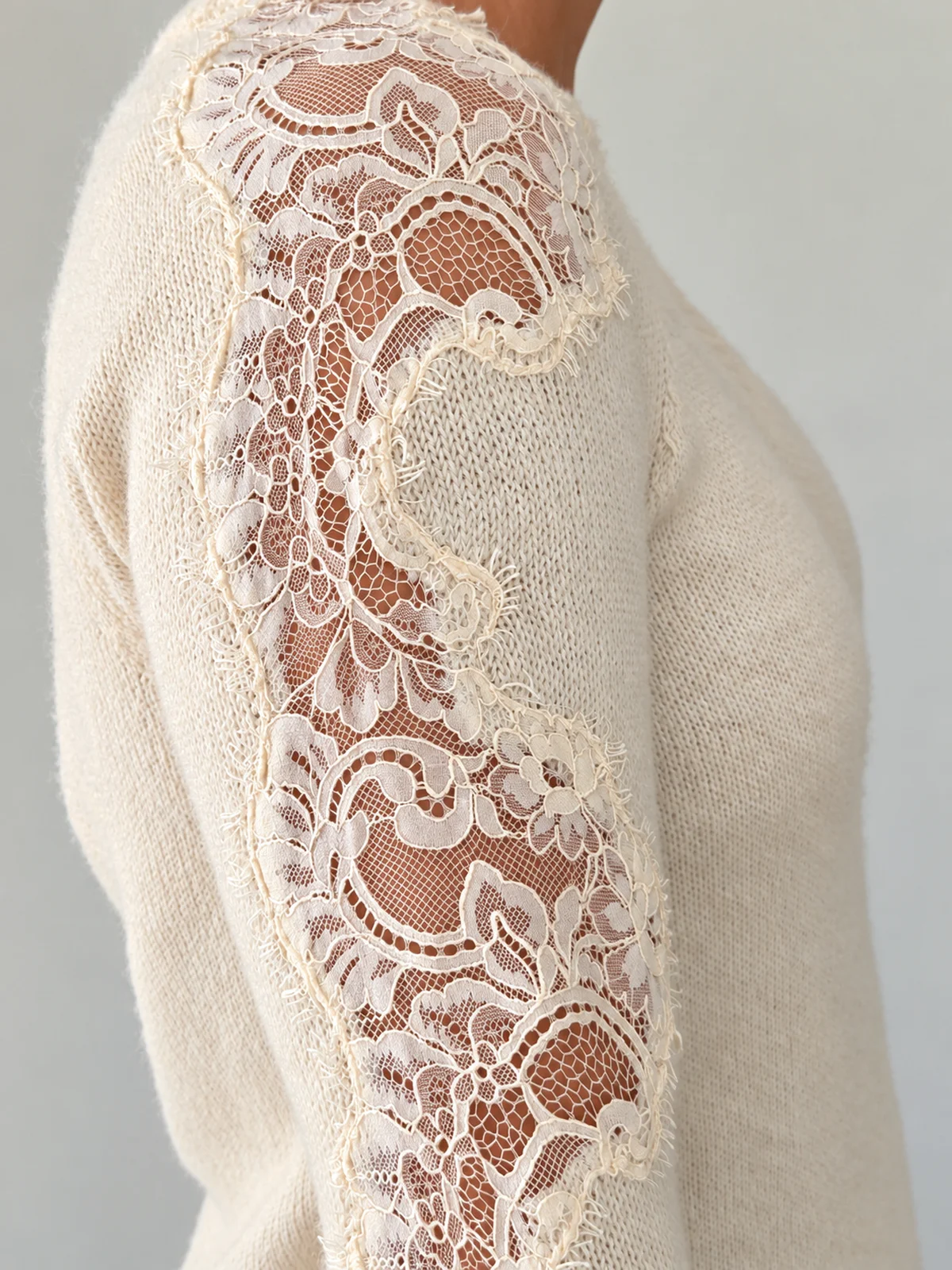 Jersey con encaje floral - Imagen 4