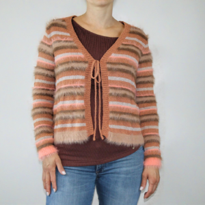 Chaqueta de punto efecto pelo