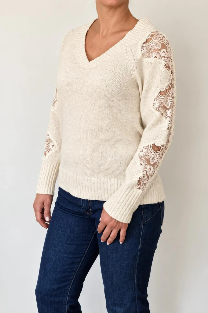 Jersey con encaje floral