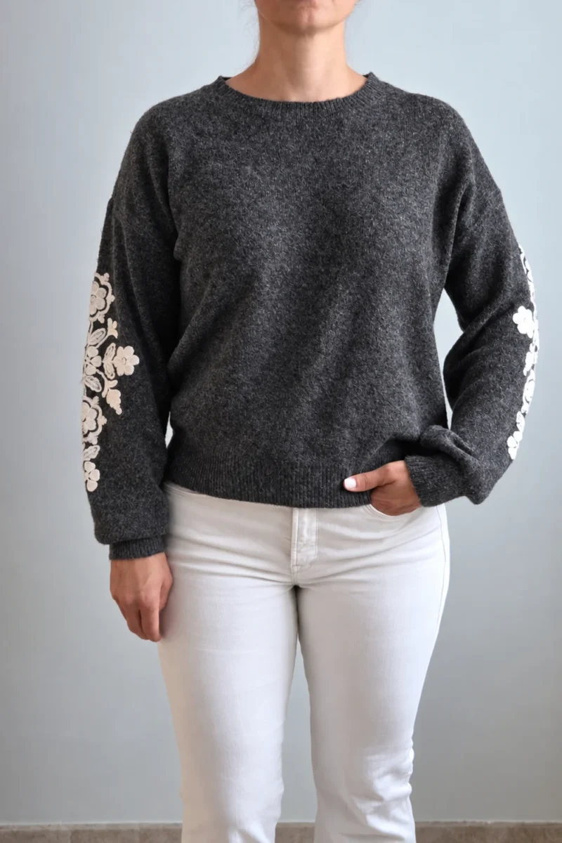 JERSEY MANGA DETALLE FLORES