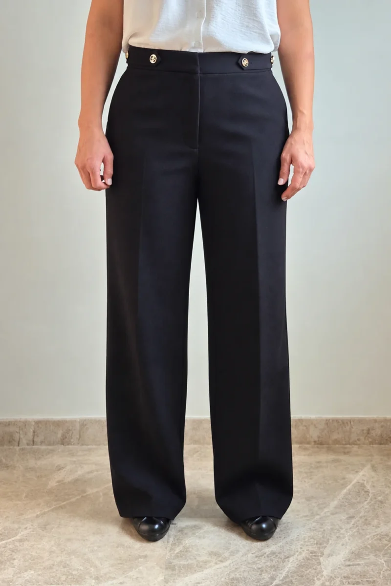 PANTALONES DE TELA CON PIERNA RECTA