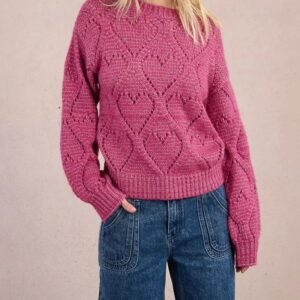 Jersey en punto calado con corazones