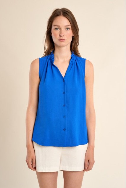 Camisa manga sisa azul