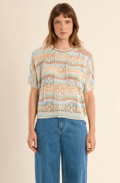 Jersey manga corta estampado rayas