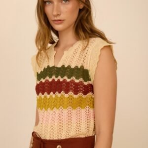 TOP CALADO CON FRANJAS