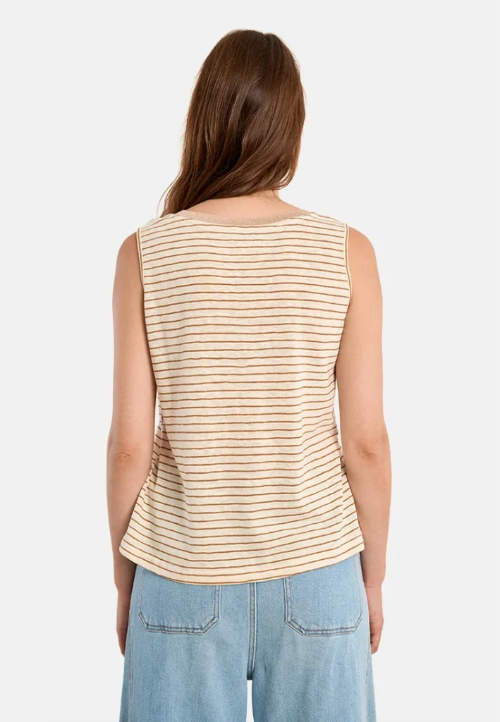 TOP MANGA SISA ESTAMPADO BEIGE III