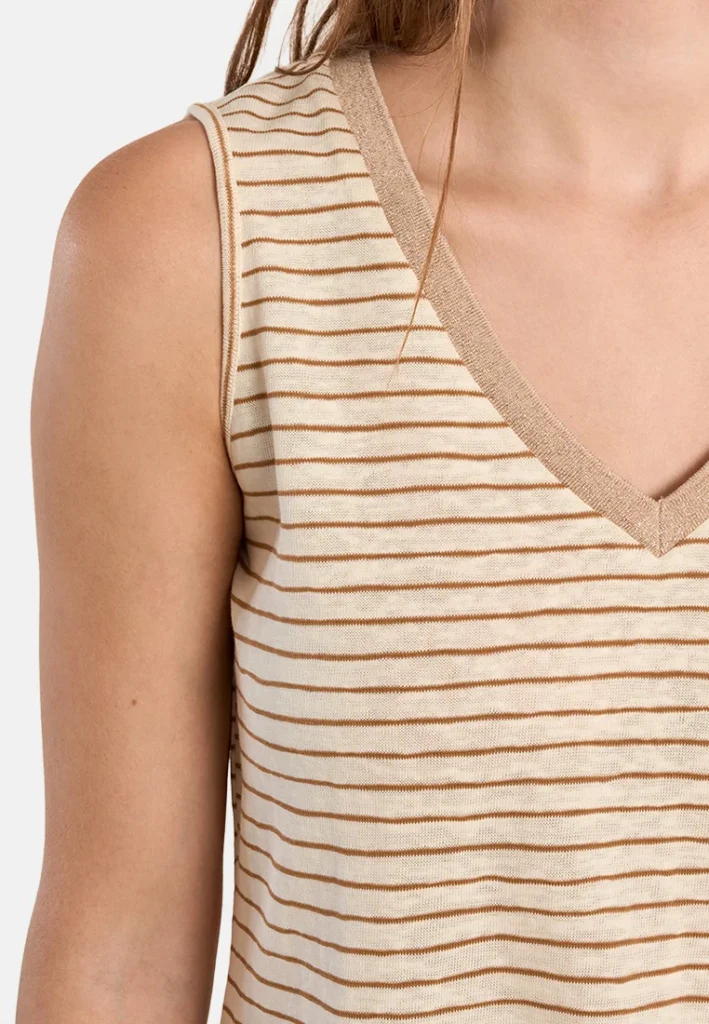 TOP MANGA SISA ESTAMPADO BEIGE IV
