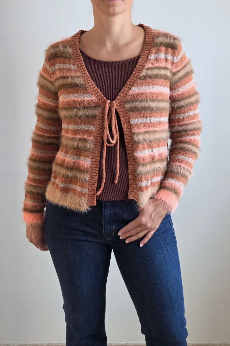 Chaqueta de punto efecto pelo