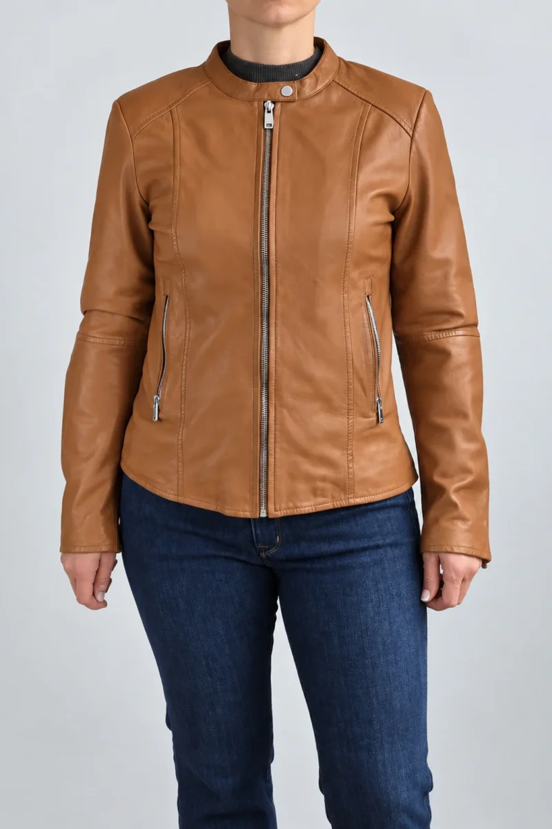 Chaqueta de cuero entallada