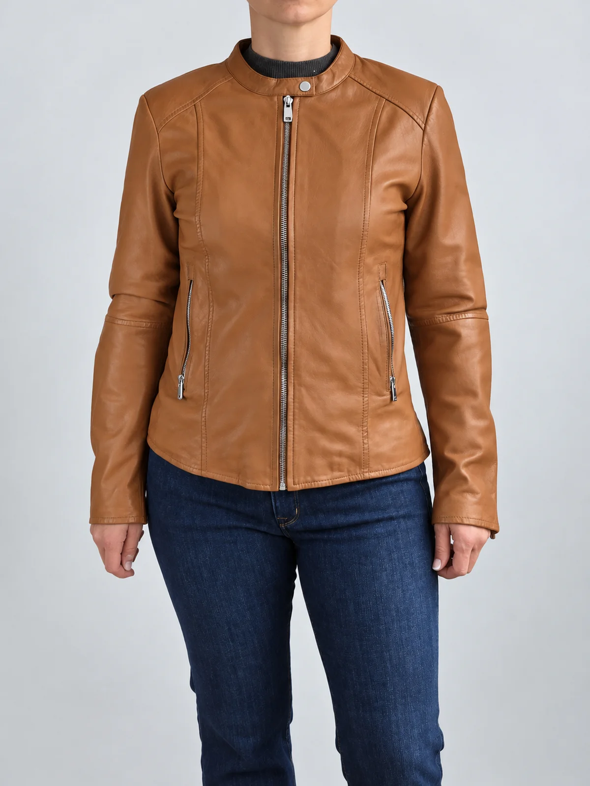 Chaqueta de cuero entallada