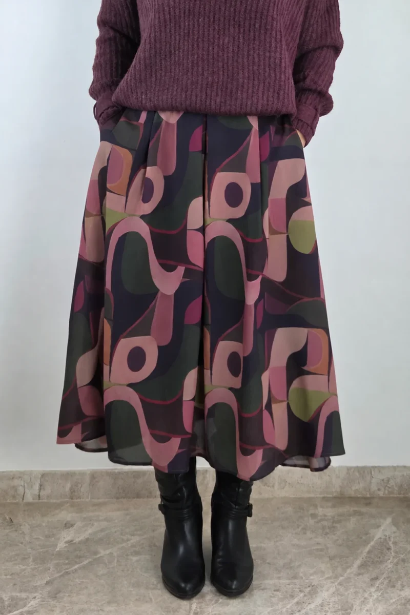 FALDA GASA CON ESTAMPADO